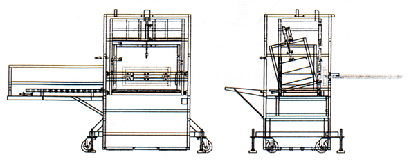 ��1.�@���J���޽L���r�����e�B�����ϡC<br>Fig. 1. The front and side view of plug trays sterilizing machine.